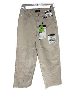 D Jeans Womens Recycled Twill High Waist Wide Leg Ankle Jean Size 4 Oatmeal